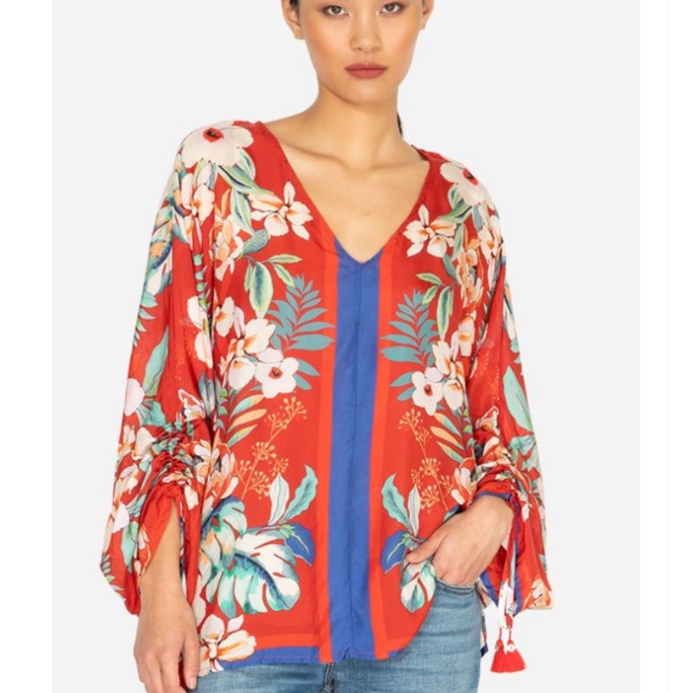 Johnny Was Evy Silk Floral Blouse - Picture 4 of 13